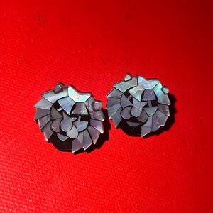 Lee Sands Lion Head Mosaic Earrings